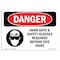 Signmission OSHA Danger, Hard Hats Glasses Required Beyond, 10in X 7in Rigid Plastic, 10" W, 7" H, Landscape OS-DS-P-710-L-1298 - alternate 1